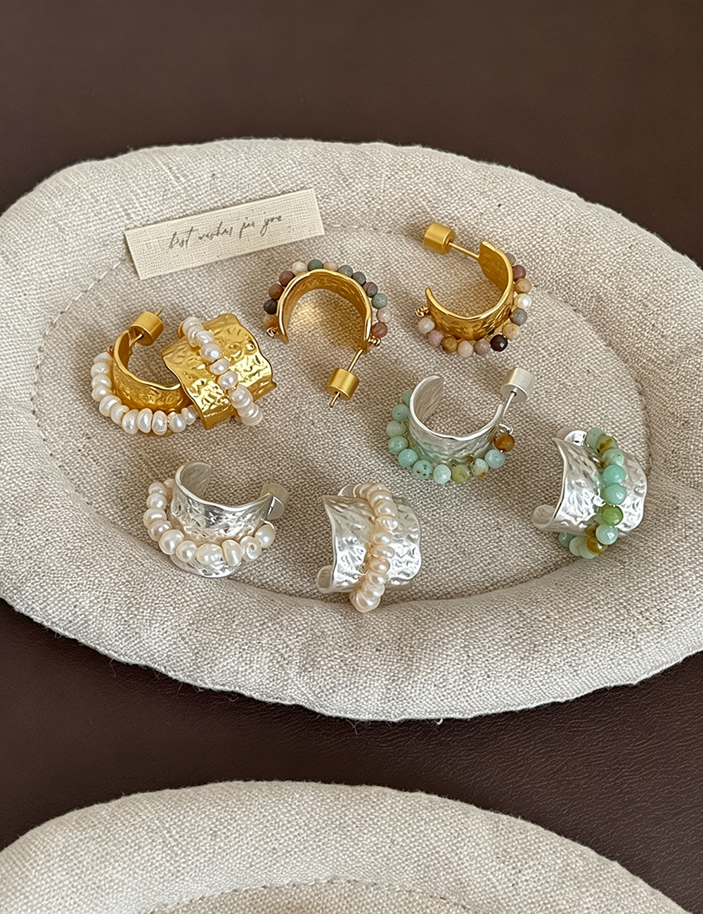 Gold Plated Pearl Wide Earrings - DippedShop Wholesale - #7427