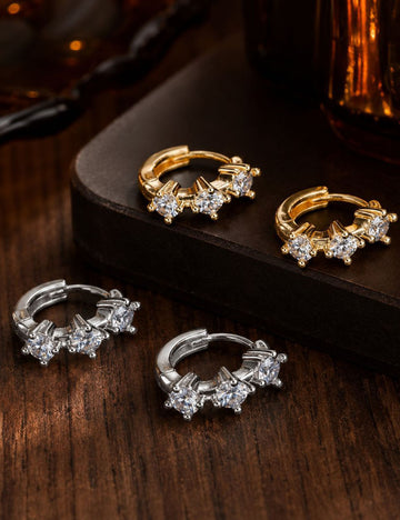 Luxury Gold Plated Sparkling Rhinestones Hoop Earrings 6W6JER480