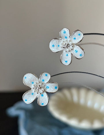 Polka Dot Floral Stud Earrings - DippedShop Wholesale - #9987