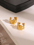 Floral C-Shape Clip Earrings - DippedShop Wholesale - #6083