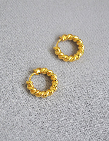 Dough Twist Hoop Earrings - DippedShop Wholesale - #8195