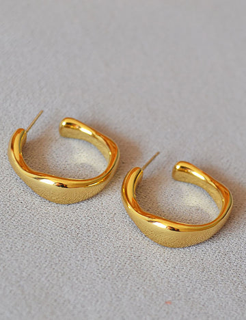 Irregular C-Shape Earrings - DippedShop Wholesale - #1459