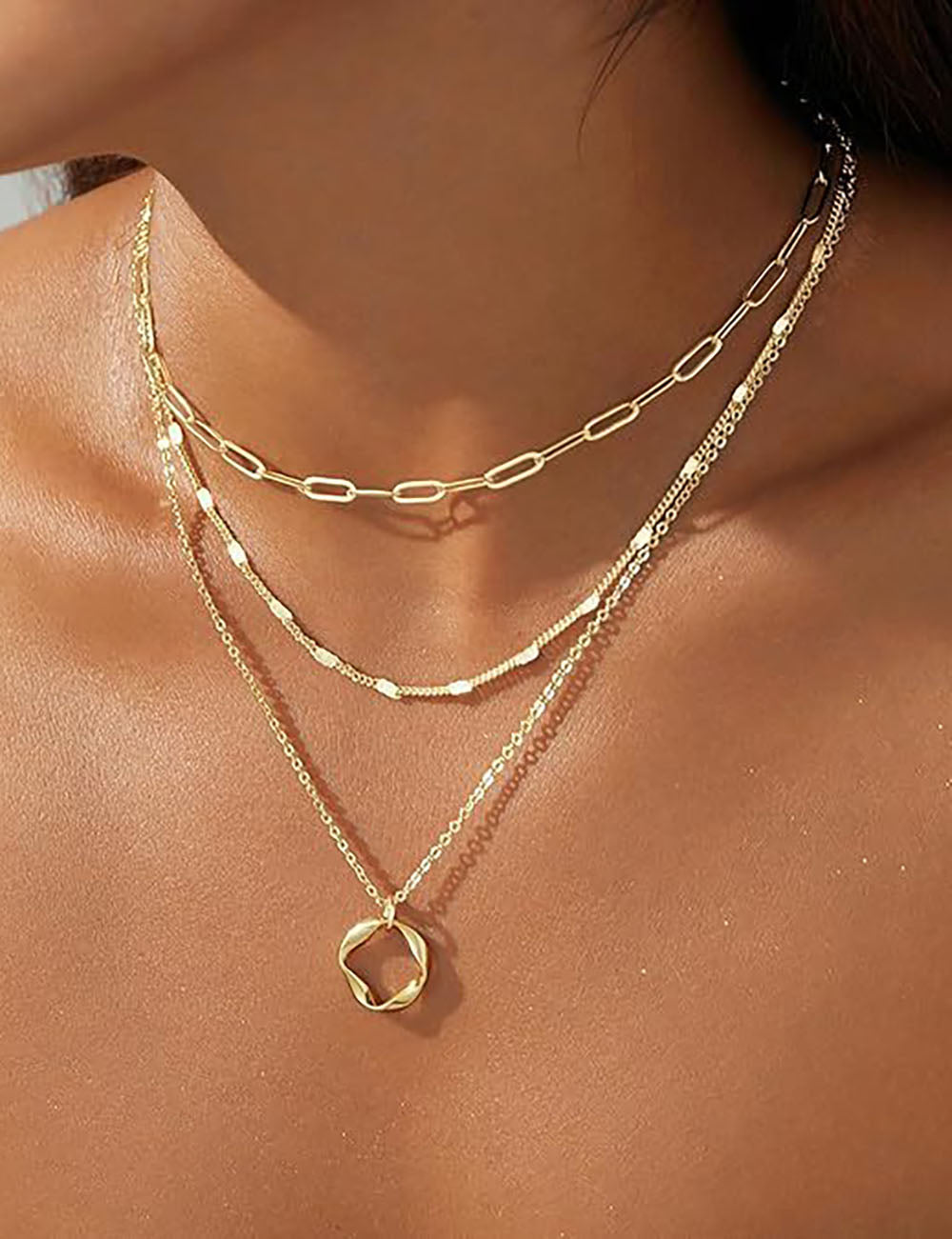Fashion Bow Knot Gold Plated Chain Necklace 6W6JNC403L