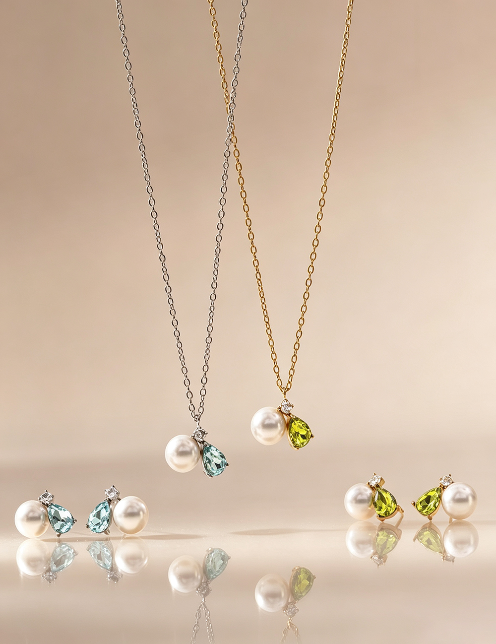 Teardrop Cubic Zirconia Chain Necklace - DippedShop Wholesale - #9843