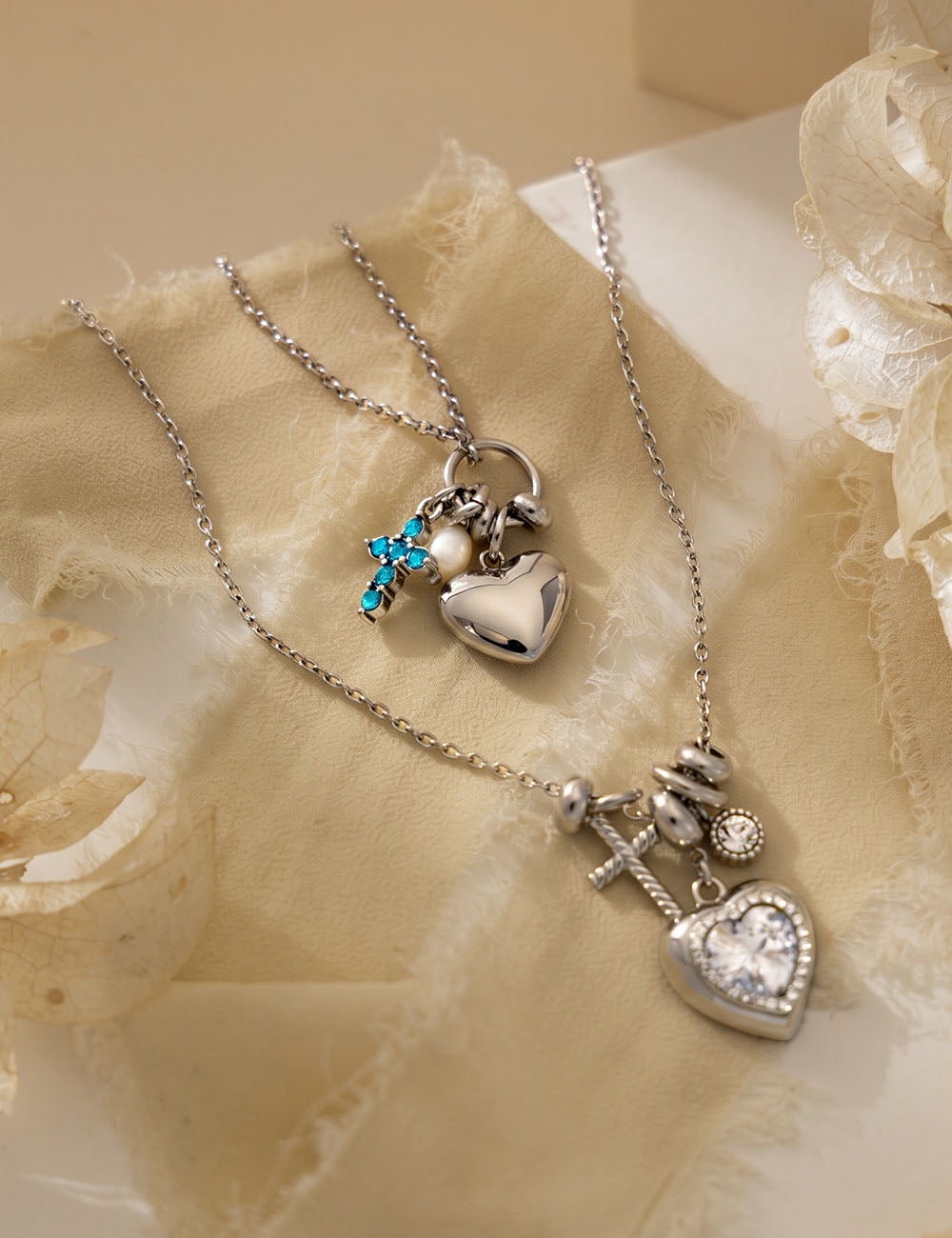 Heart Cross Pendant Necklace - DippedShop Wholesale - #6835
