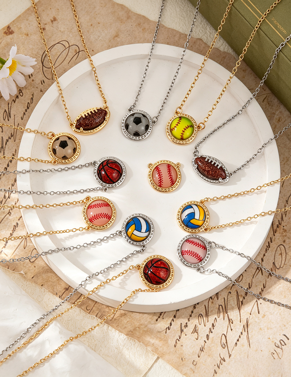 Soccer Ball Pendant Necklace - DippedShop Wholesale - #8243