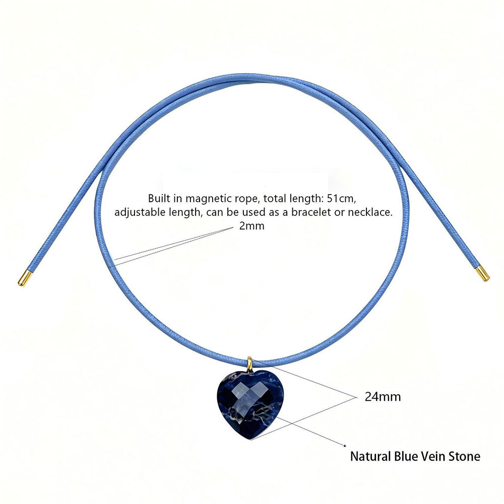 Minimalist Color Contrast Heart Pendant Magnetic Necklace 6W6JNC419L