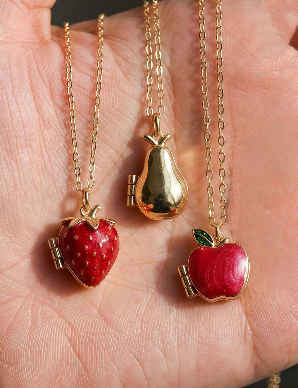 Strawberry Locket Necklace - DippedShop Wholesale - #3347