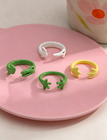 Enamel Crocodile Ring - DippedShop Wholesale - #1347