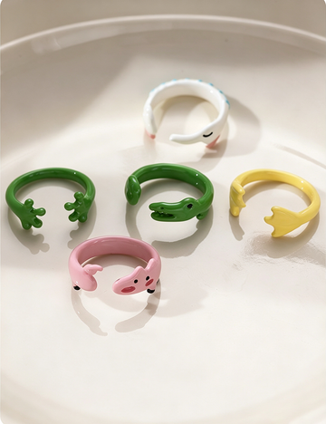 Piglet Enamel Open Ring - DippedShop Wholesale - #9827