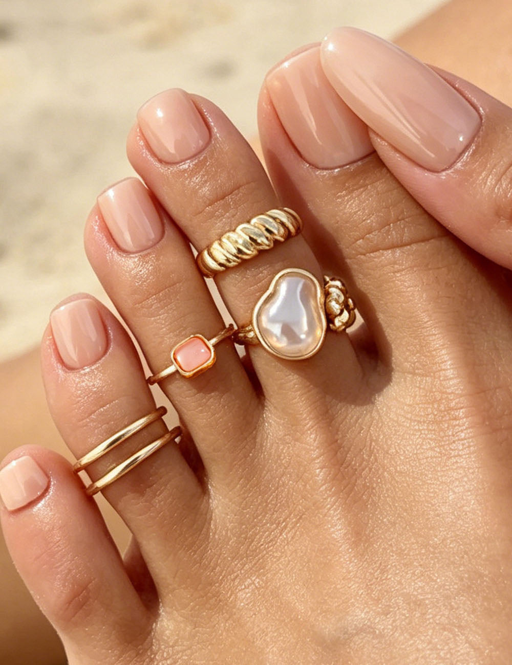 Baroque Pearl Open Toe Ring - DippedShop Wholesale - #9923