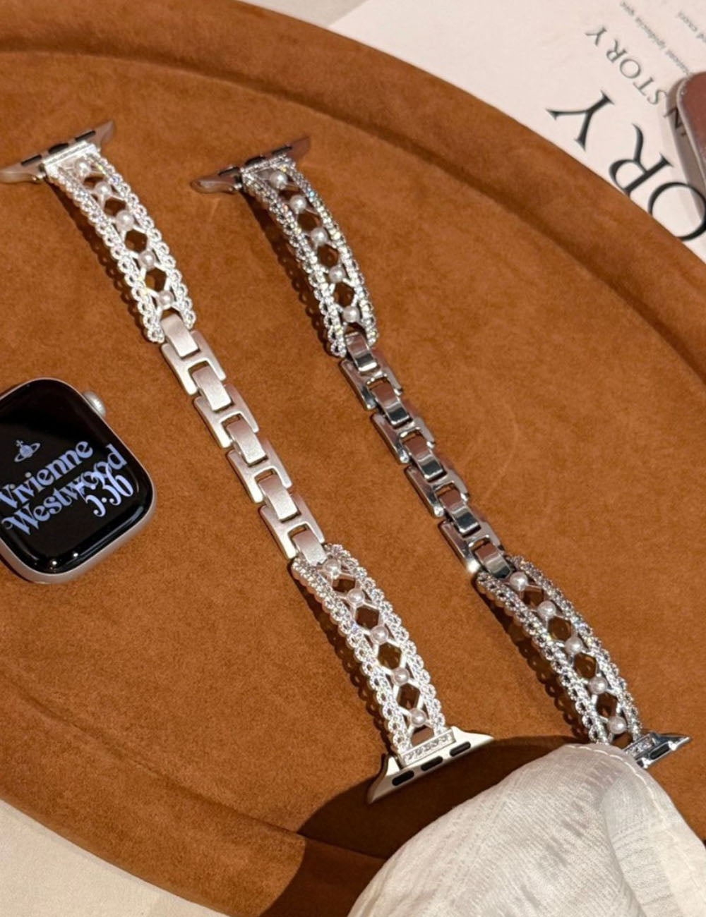 Lace Pearl Metal Watch Band - DippedShop Wholesale - #3171