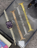 Elegant Clover Rhinestones Metal Watch Band 6W6JWA106