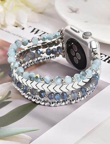 Multi Layer Crystal Beaded Chain Watch Band 6W6JWA90