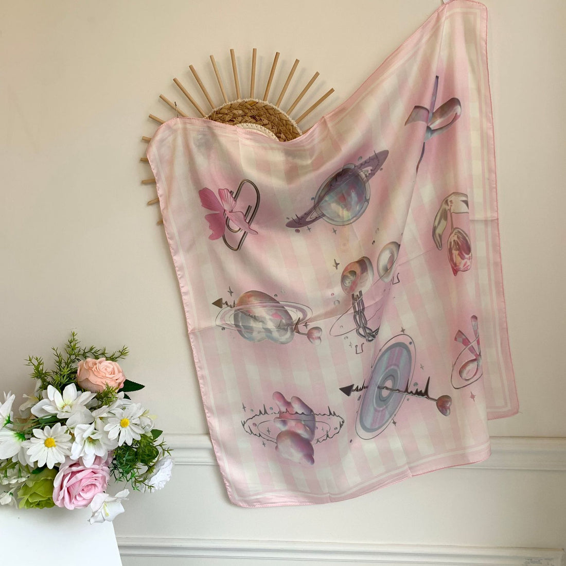 Retro Star Colorful Print Square Scarf DP25F445