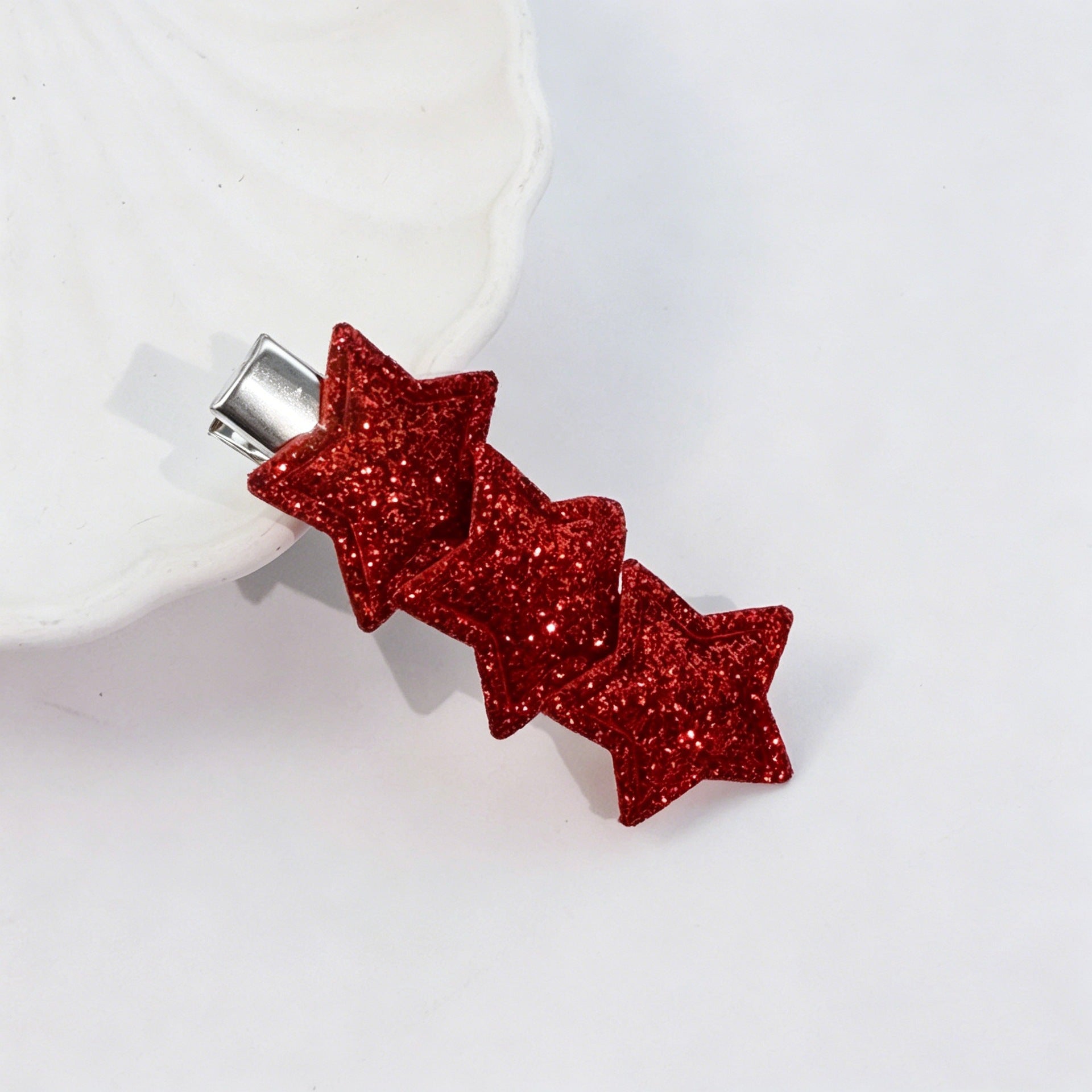 Retro Sequin Star Duckbill Barrette Hair Clip 8AS6HCP64T