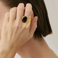 French Style Irregular Crystal Open Adjustable Ring 8ZA6JRG155L