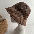 Minimalist Foldable Raffia Hat - DippedShop Wholesale - #9875