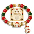 Colorful Crystal Christmas Tree Charm Beaded Bracelet 6W6JBR650