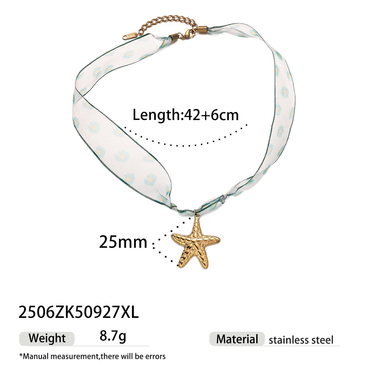 Lace Starfish Pendant Necklace - DippedShop Wholesale - #0803