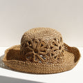 Summer Hollow Hand-Crochet Straw Bucket Hat 8BK6HAT174L