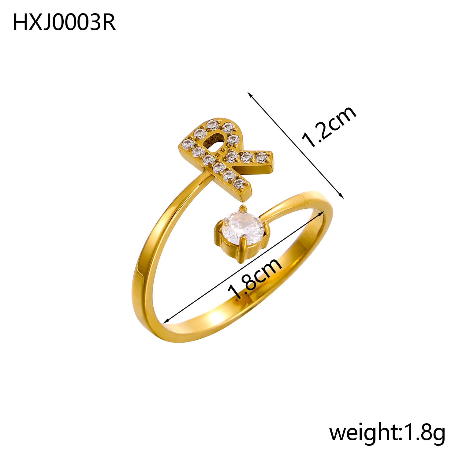 Simple Gold Plated Rhinestone - DippedShop Wholesale - #2163