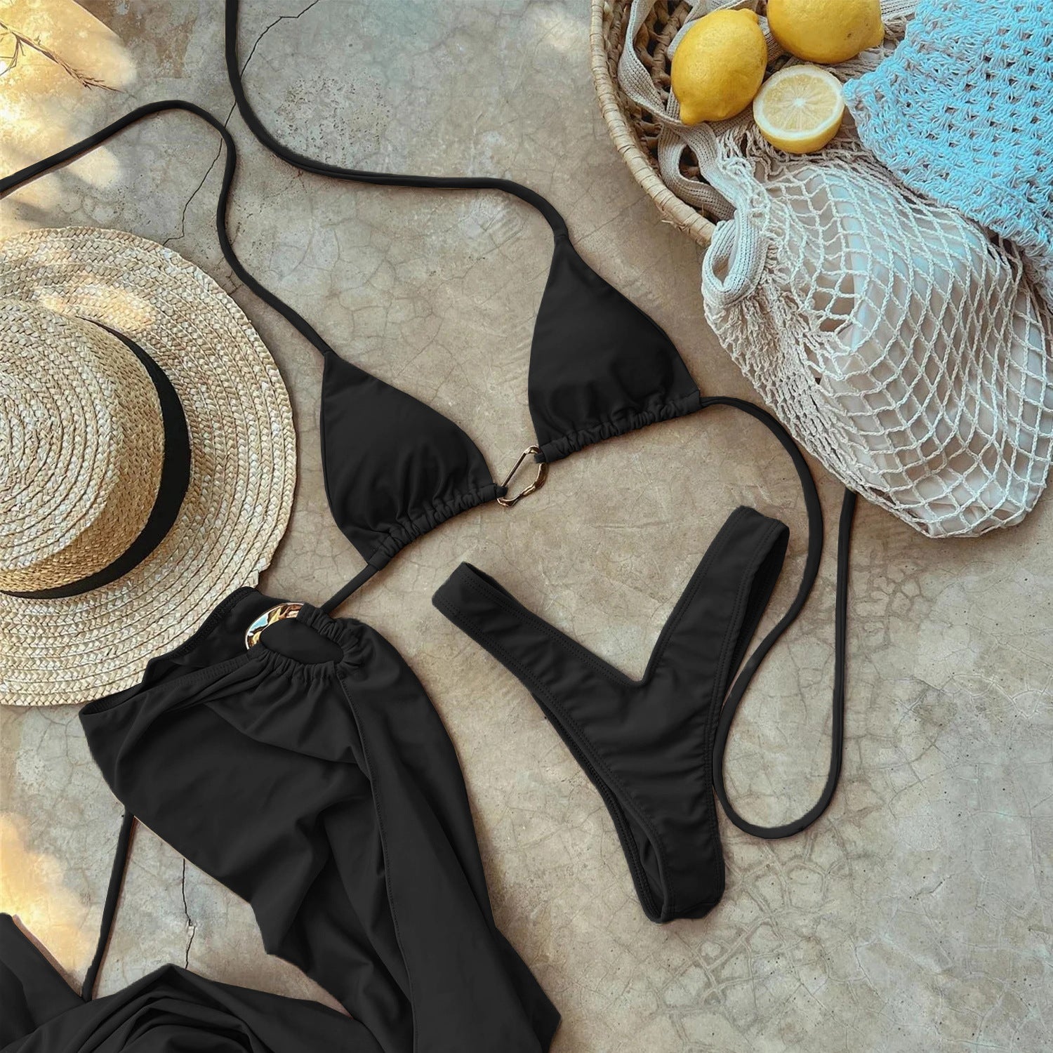 Solid Drawstring Swimwear - DippedShop Wholesale - #7107
