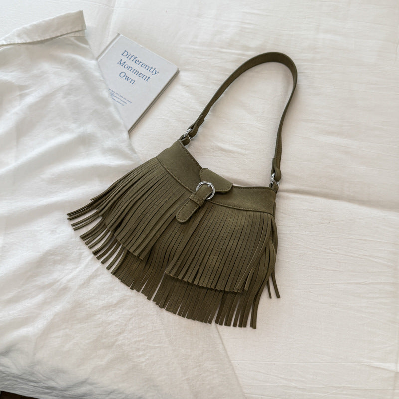 Fringe Underarm Tote Bag - DippedShop Wholesale - #2211