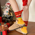 Cute Cartoon Funny Christmas Printed Crew Socks 6W8FSO908