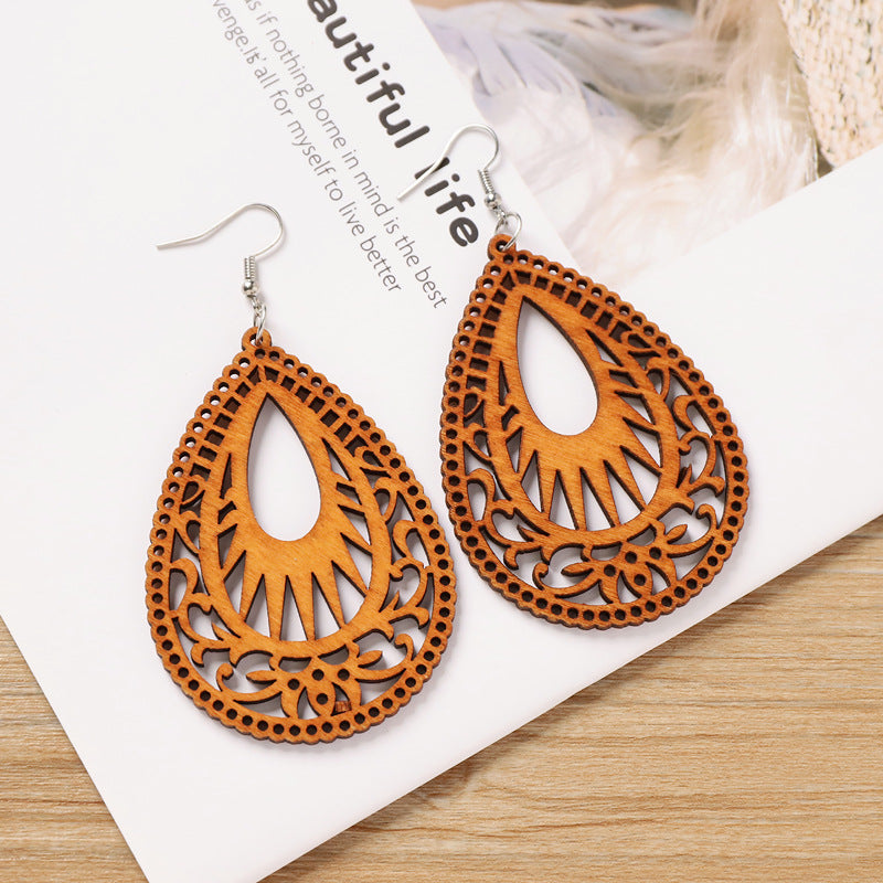 Wooden Butterfly Dangle Earrings - DippedShop Wholesale - #3939
