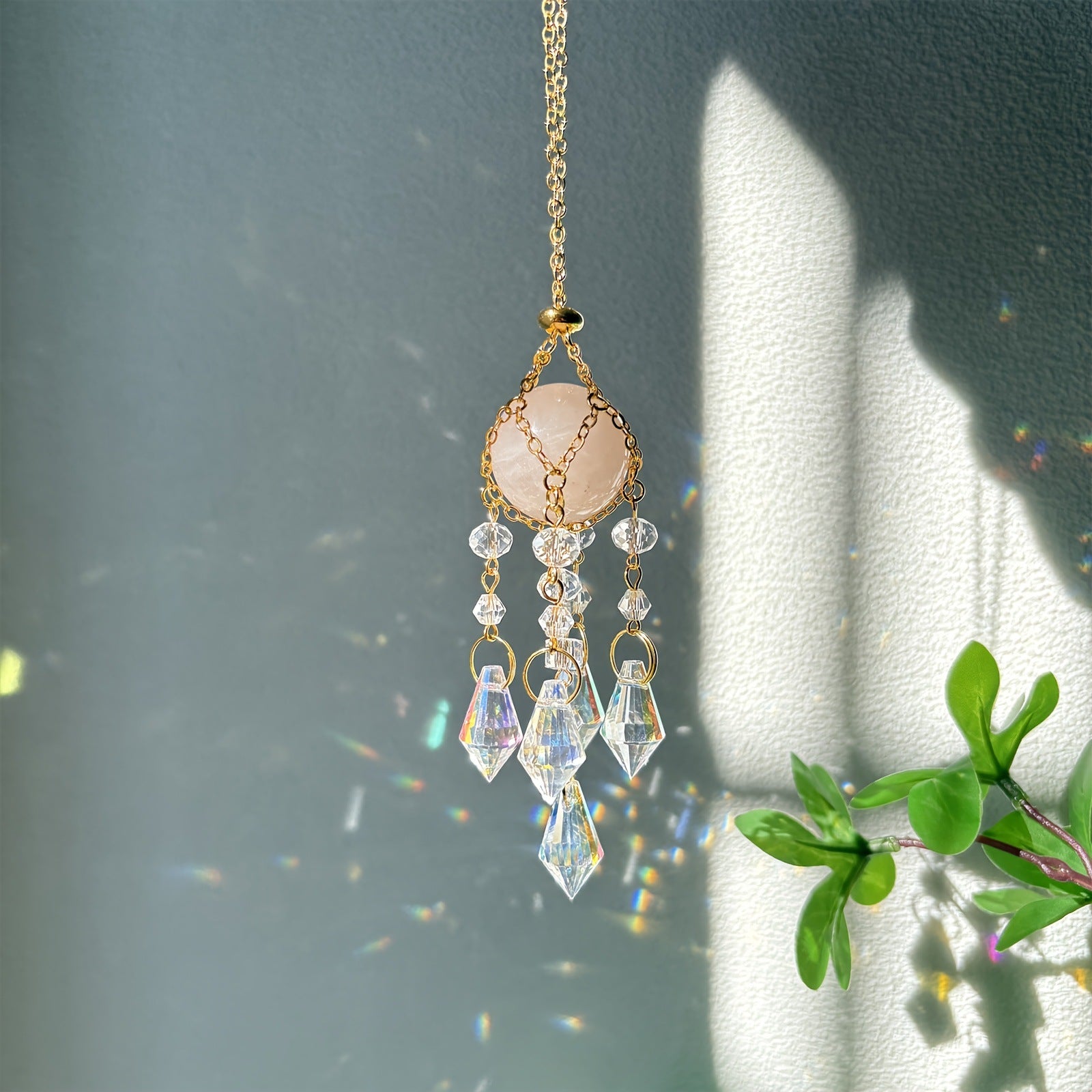 Warapped Natural Crystal Tassel Chain Suncatchers MK2CZAS6H7HLS75