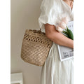 Straw Woven Bucket Bag - DippedShop Wholesale - #4915