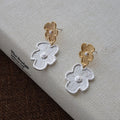 Floral Pearl Dangle Earrings - DippedShop Wholesale - #5859