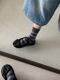 Striped Split-Toe Socks - DippedShop Wholesale - #2323