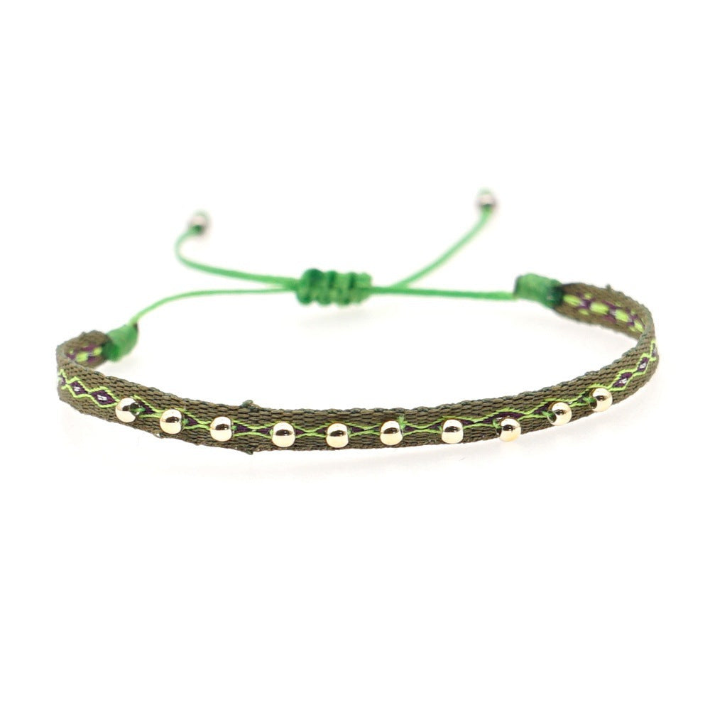 Handmade Seed Bead Braided Adjustable Bracelet 6W6JBR475