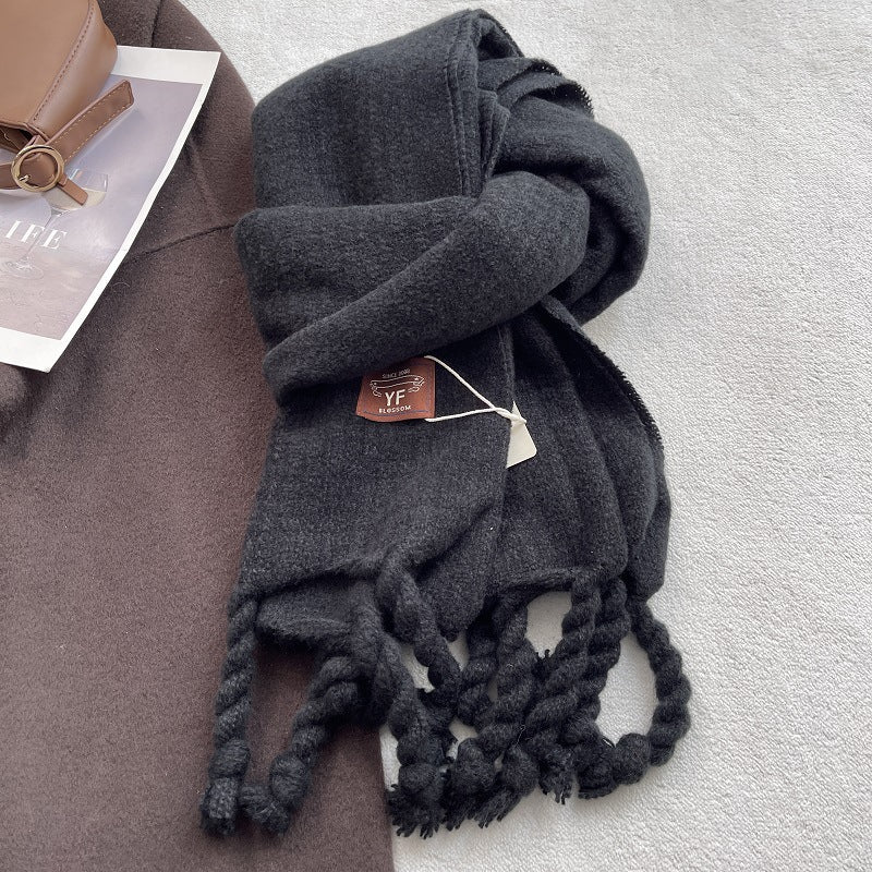 Cashmere-Feel Tassel Scarf - DippedShop Wholesale - #0659