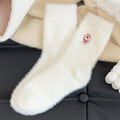 Cute Embroidery Mink Velvet Christmas Socks 6W8FSO899