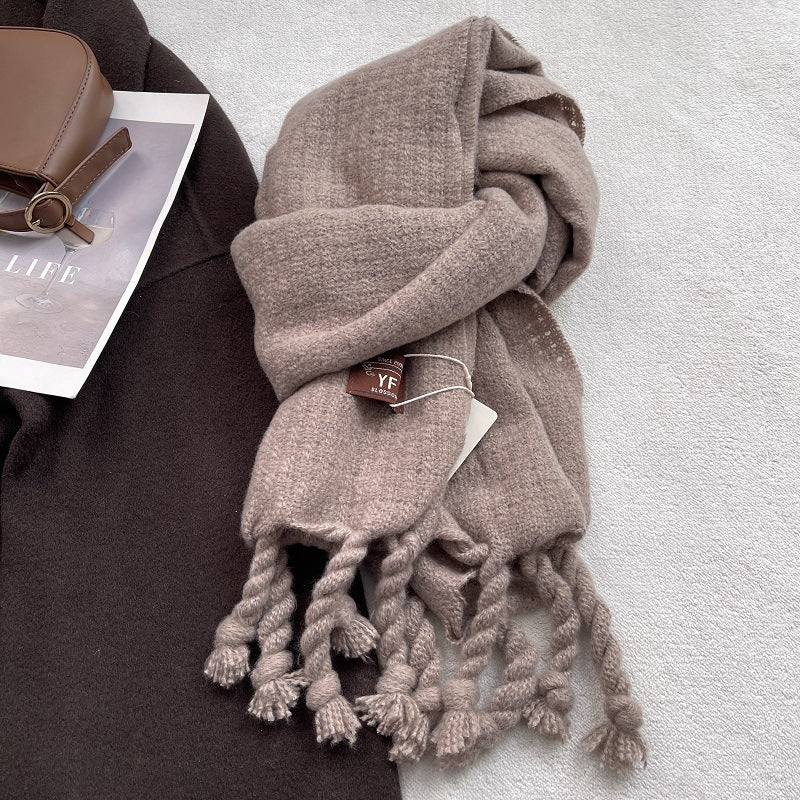 Cashmere-Feel Tassel Scarf - DippedShop Wholesale - #8963