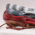 Vintage Striped Knitted Hooded Scarf Hat 6W6HAT702