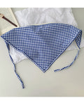 Vintage Plaid Lace Trim Versatile Triangle Scarf MK2BW6W6NSI21