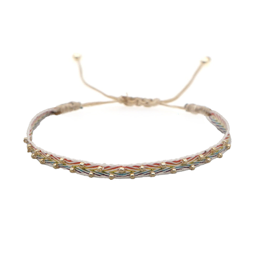 Handmade Seed Bead Braided Adjustable Bracelet 6W6JBR475