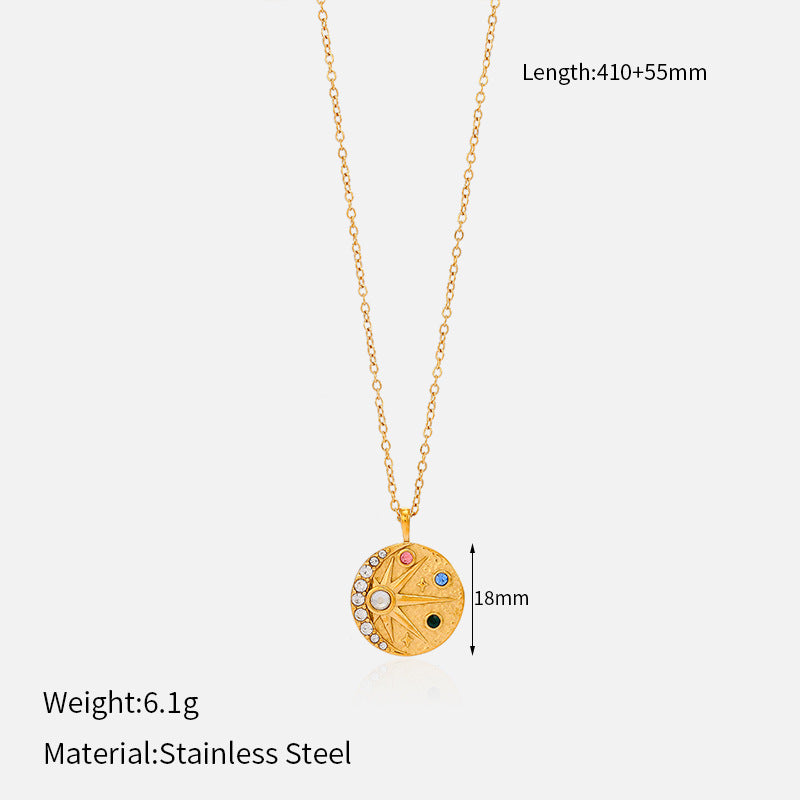 Chic Gold Plated Moon Pendant Choker Necklace 6W6JNC629