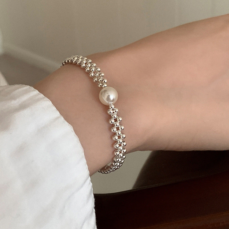 Beaded Braided Pearl Bracelet - DippedShop Wholesale - #3555