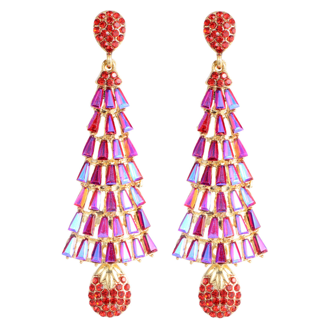 Sweet Zircon Christmas Tree Zircon Earrings DPJE1930