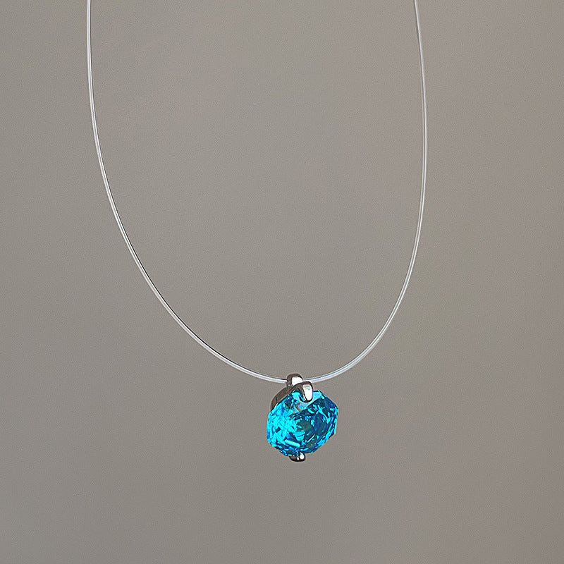 Minimalist Teardrop Cubic Zirconia Choker Necklace 6W6JNC395L