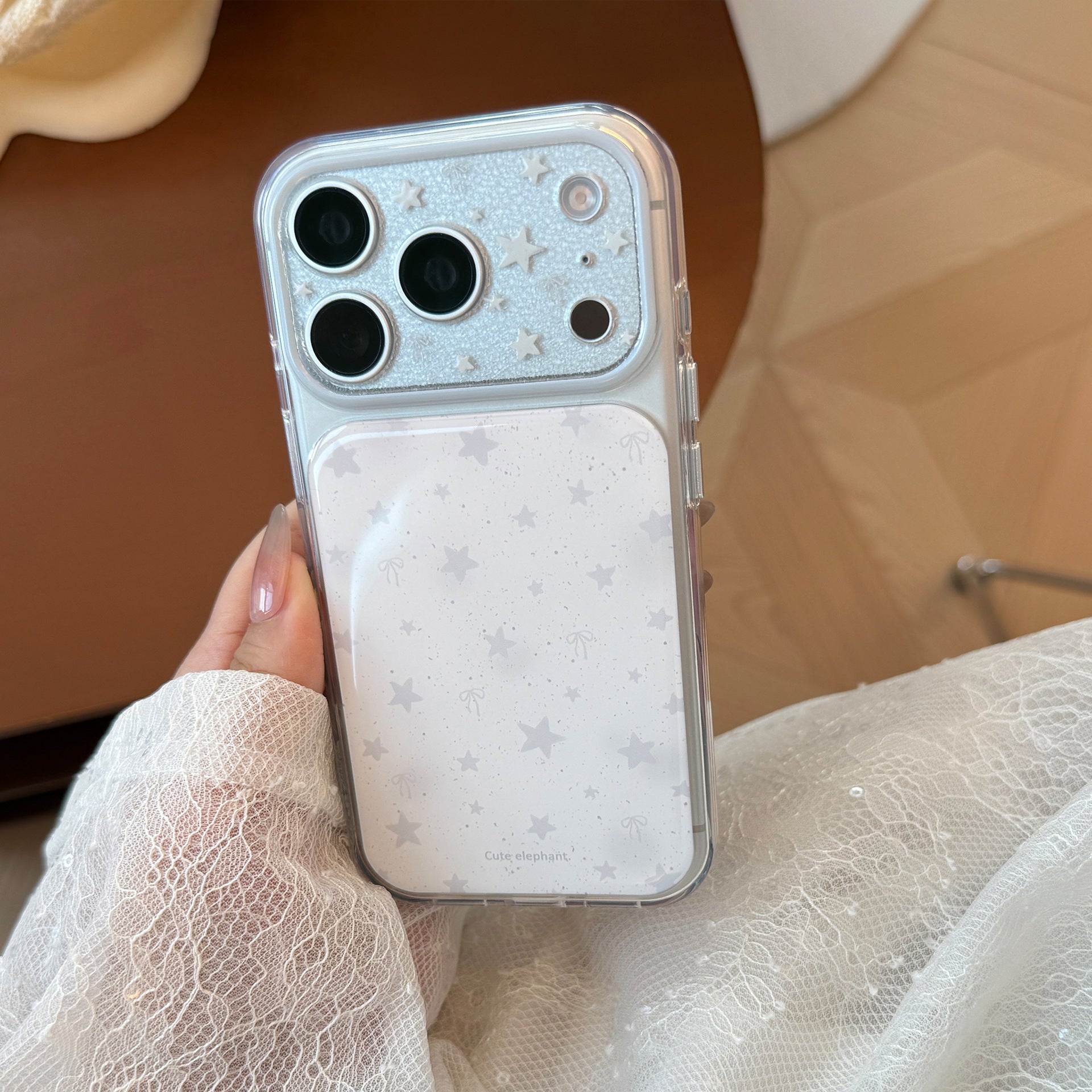 Star Pattern Transparent iPhone Case - DippedShop Wholesale - #1875