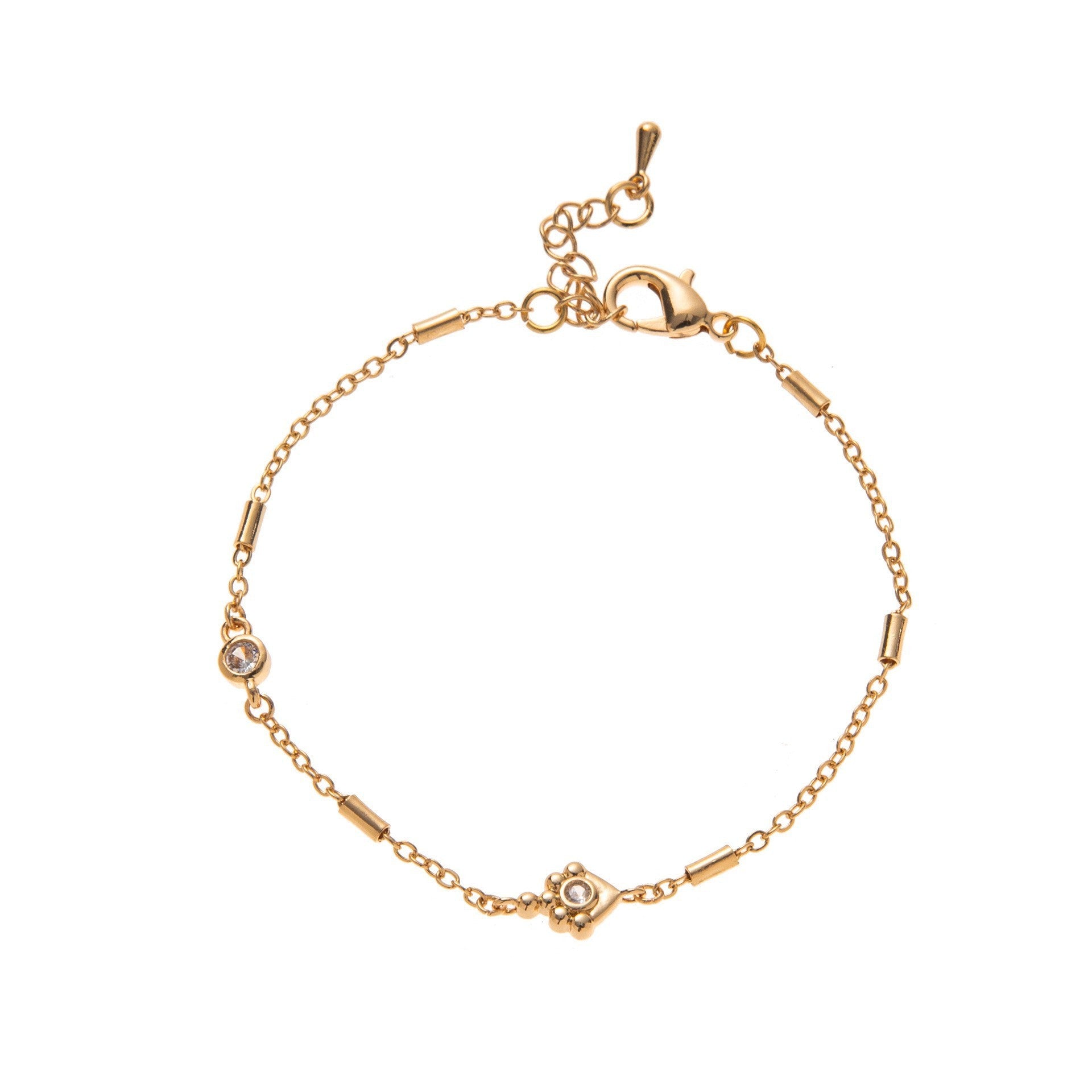 Simple Gold Plated Star Flower Chain Bracelet 6W6JBR530