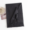Warm Solid Color Tassel Scarf 6W6NSW305