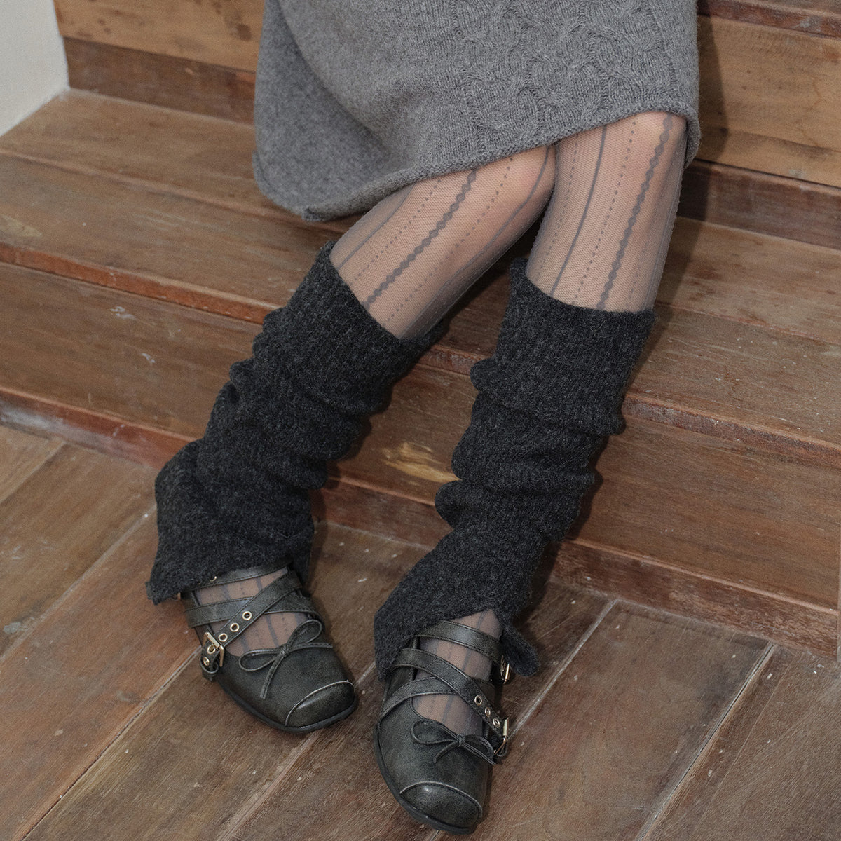 Trendy Wool-Blend Knit Slouch Leg Warmers 6W8FSO873
