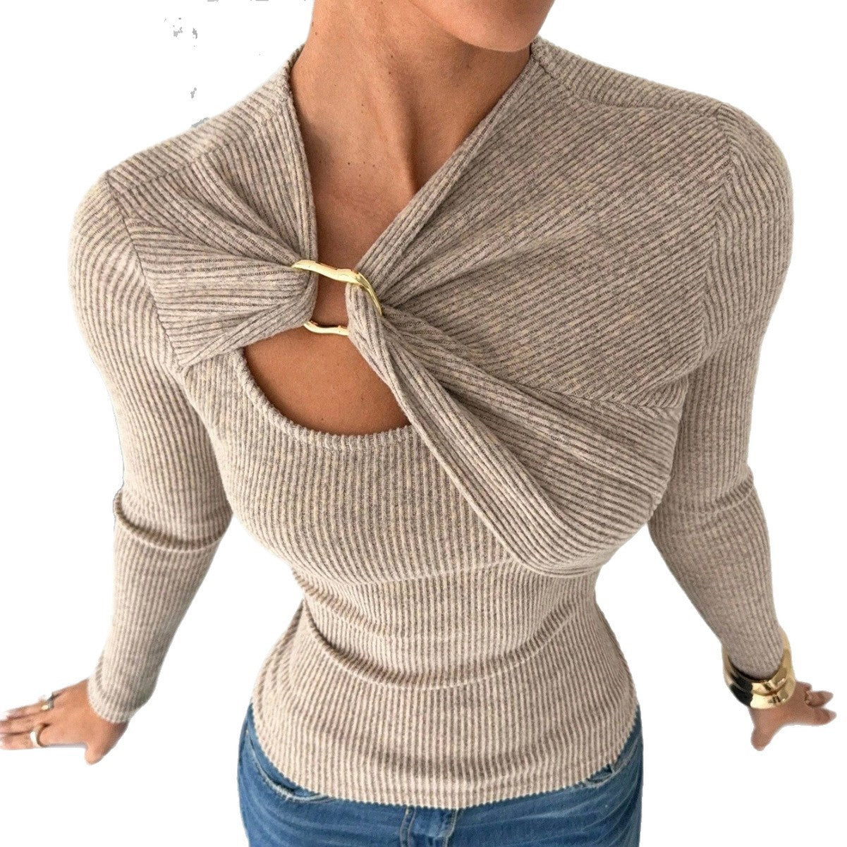 Asymmetrical Hollow Out Metal Top - DippedShop Wholesale - #8563